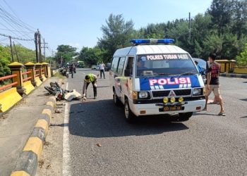 Dump truk tabrak pemotor di Jenu, satu korban meninggal dunia di lokasi kejadian